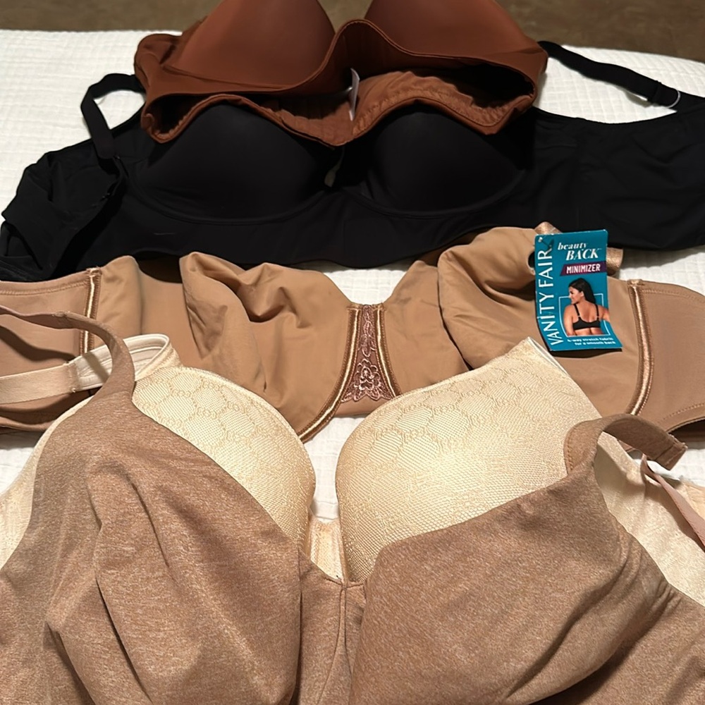 Bundle of five bras three new with tags others are gently used sizes 42E 42f